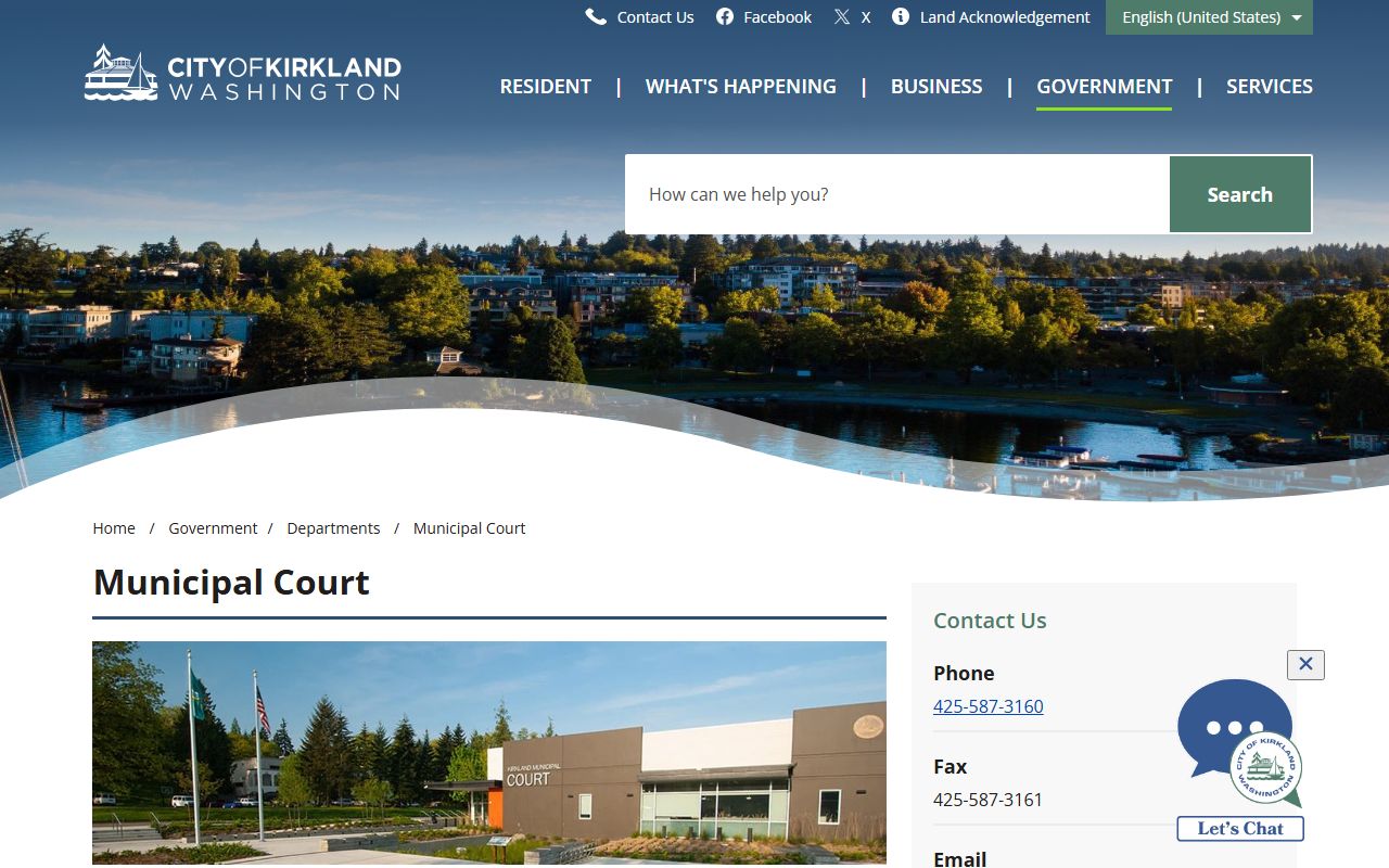 Kirkland Municipal Court civil records portal