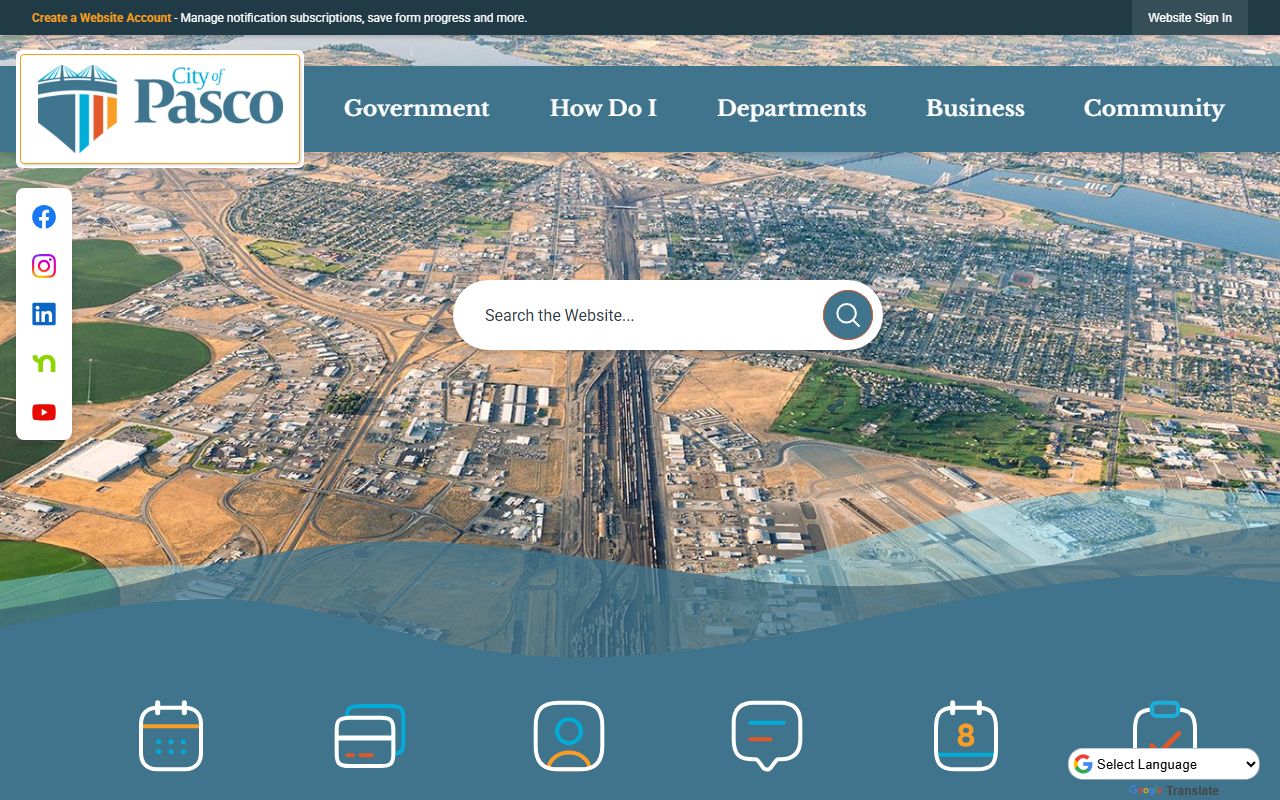 Pasco city website showing civil court record resources