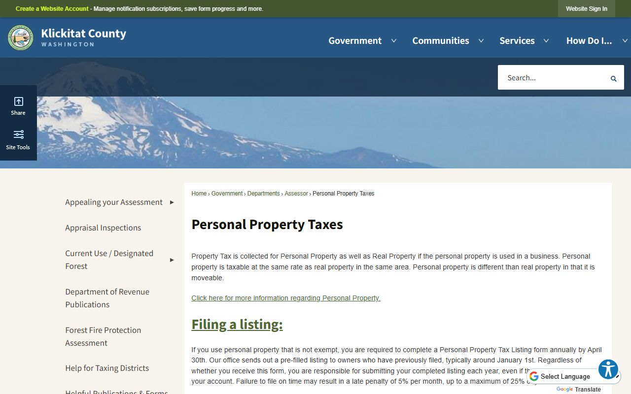 Klickitat County Courthouse and civil court records office in Goldendale
